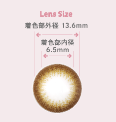 Lens Size 着色部外径13.6mm 着色部内径6.5mm