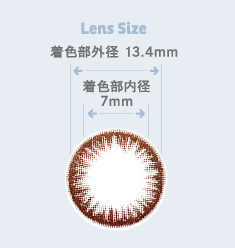 Lens Size 着色部外径13.4mm 着色部内径7mm